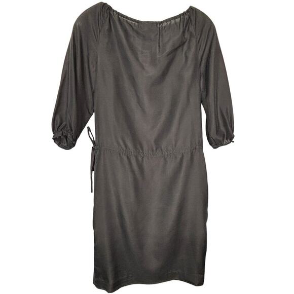 Lauren Ralph Lauren Blue Silk 3/4 Sleeve Drawstring Mini Dress Size XS - Picture 2 of 4